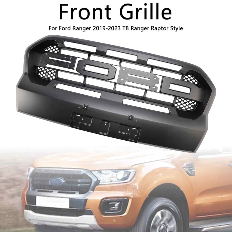 Raptor Style Front Bumper Grille Grill Fit Ford Ranger 2019-2023 T8 W/LED