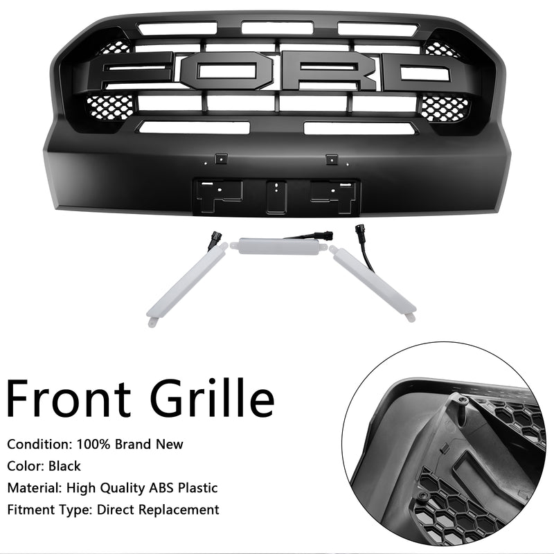 Raptor Style Front Bumper Grille Grill Fit Ford Ranger 2019-2023 T8 W/LED