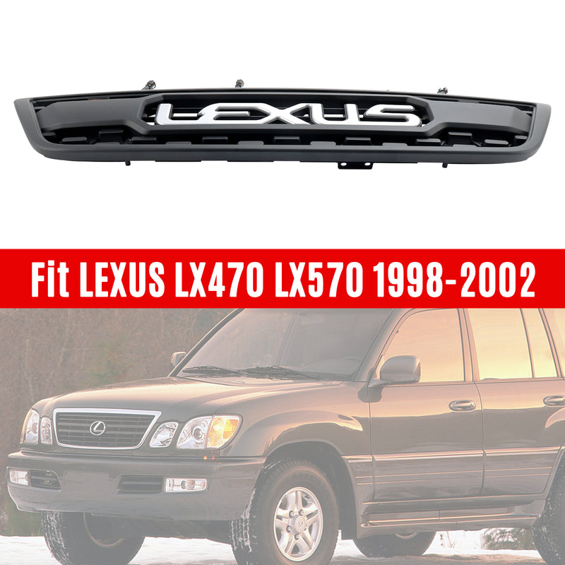 1998-1999-2000-2001-2002 LEXUS LX470 LX570 Front Bumper Grill Grille W/LED Lights