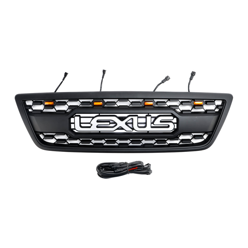 1998-1999-2000-2001-2002 LEXUS LX470 LX570 Front Bumper Grill Grille W/LED Lights