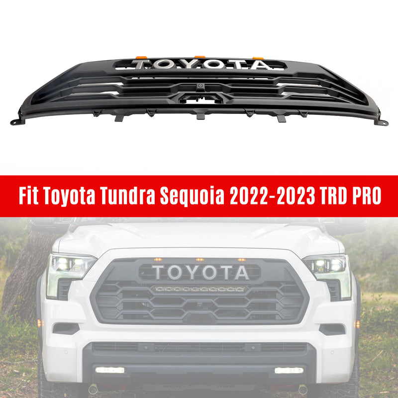 2022-2023 Toyota Tundra Sequoia TRD PRO Front Bumper Grill Grille W/Light