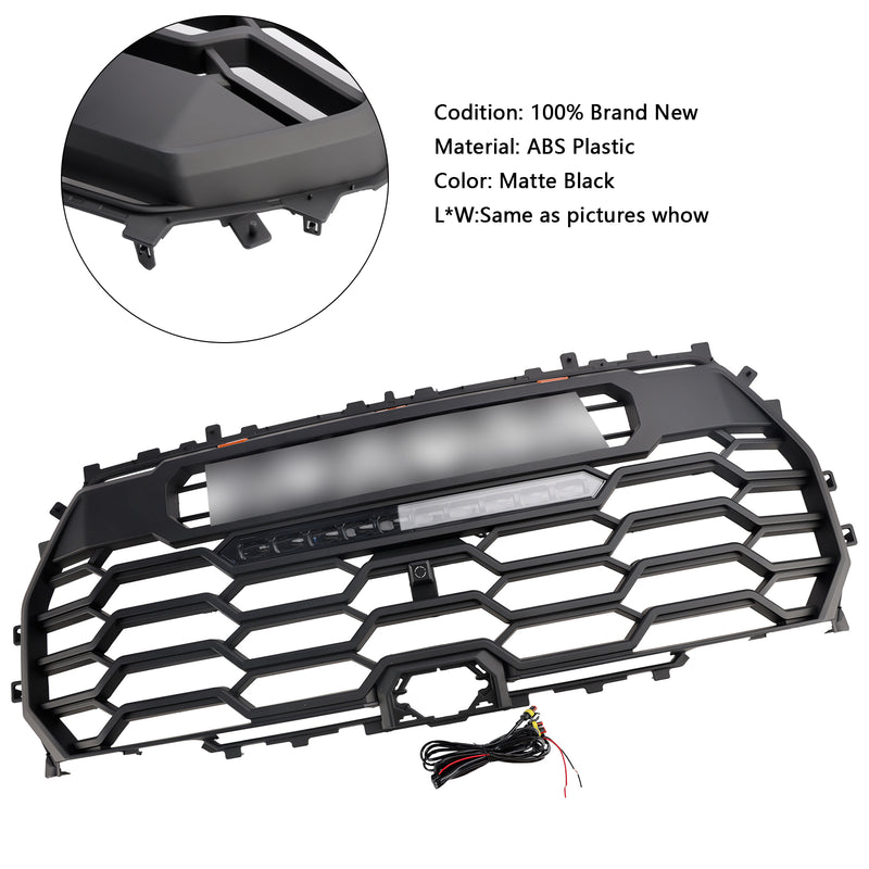 Matte Black Front Grill Grille 53101-0C220 Fit Toyota Tundra 2022-2025 TRD PRO