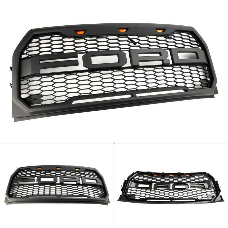 Replacement Front Bumper Grill Grille W/ LED Fit Ford F150 2015-2017 Raptor