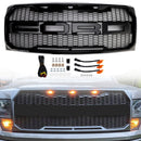 Gloss Black Raptor Style Front Bumper Grille Grill Fit Ford F150 2009-2014