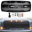 Gloss Black Raptor Style Front Bumper Grille Grill Fit Ford F150 2009-2014