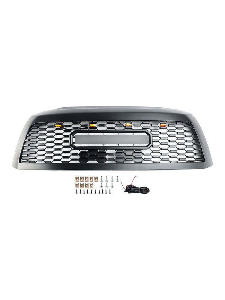 2008-2018 Matte Black Front Bumper Grill Grille Fit Toyota Sequoia  With Led