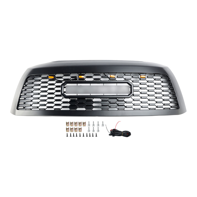 2008-2018 Matte Black Front Bumper Grill Grille Fit Toyota Sequoia  With Led