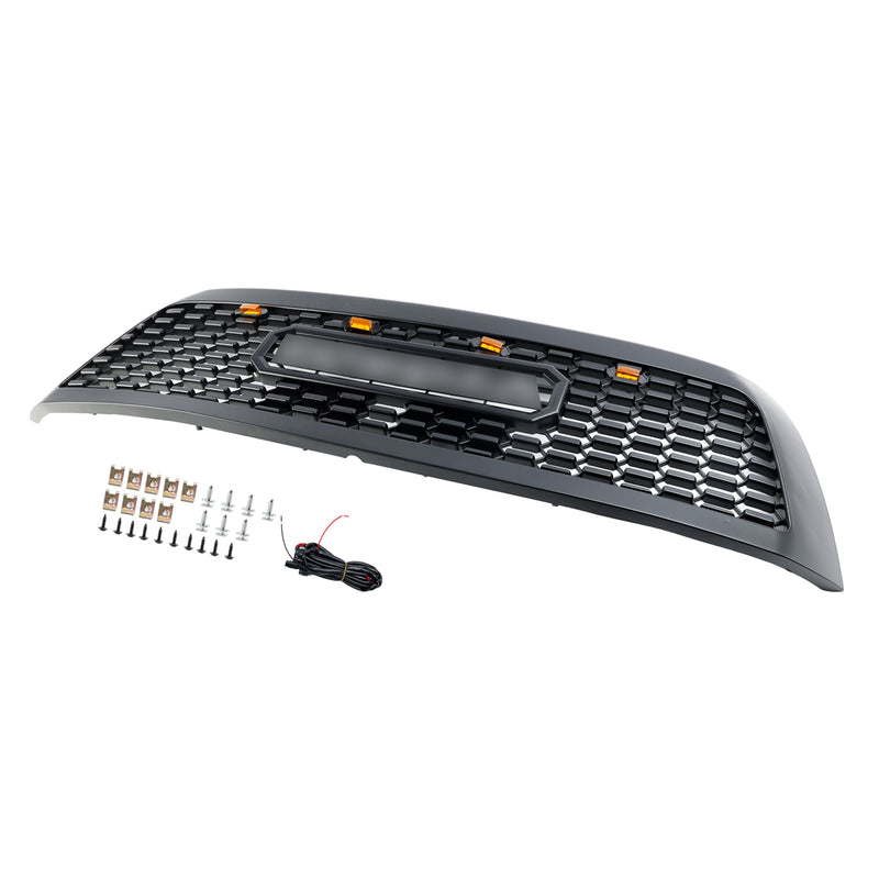 2008-2018 Matte Black Front Bumper Grill Grille Fit Toyota Sequoia  With Led
