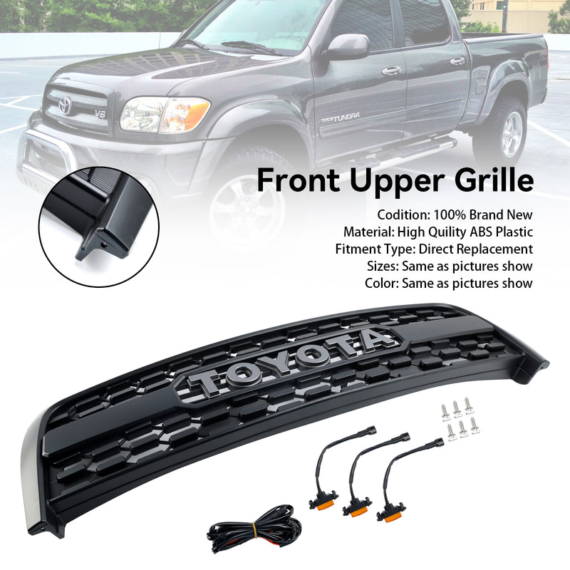 2003-2006 Toyota Tundra W/Light + Toyota Letter Matte Black Front Bumper Grill Grille