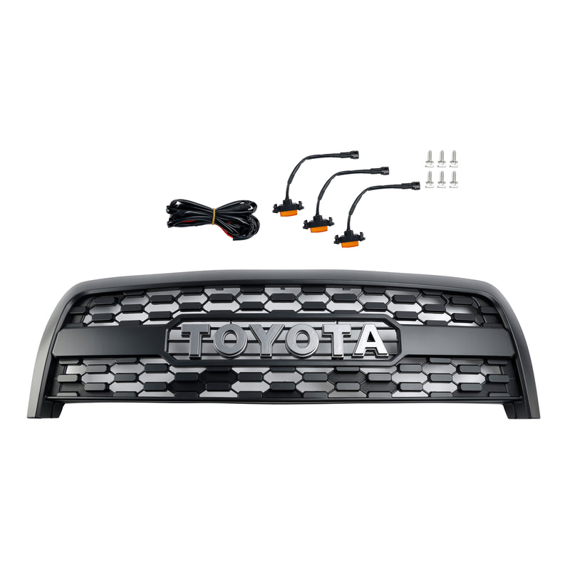 Toyota Tundra 2003-2006 W/Light Matte Black Front Bumper Grill Grille