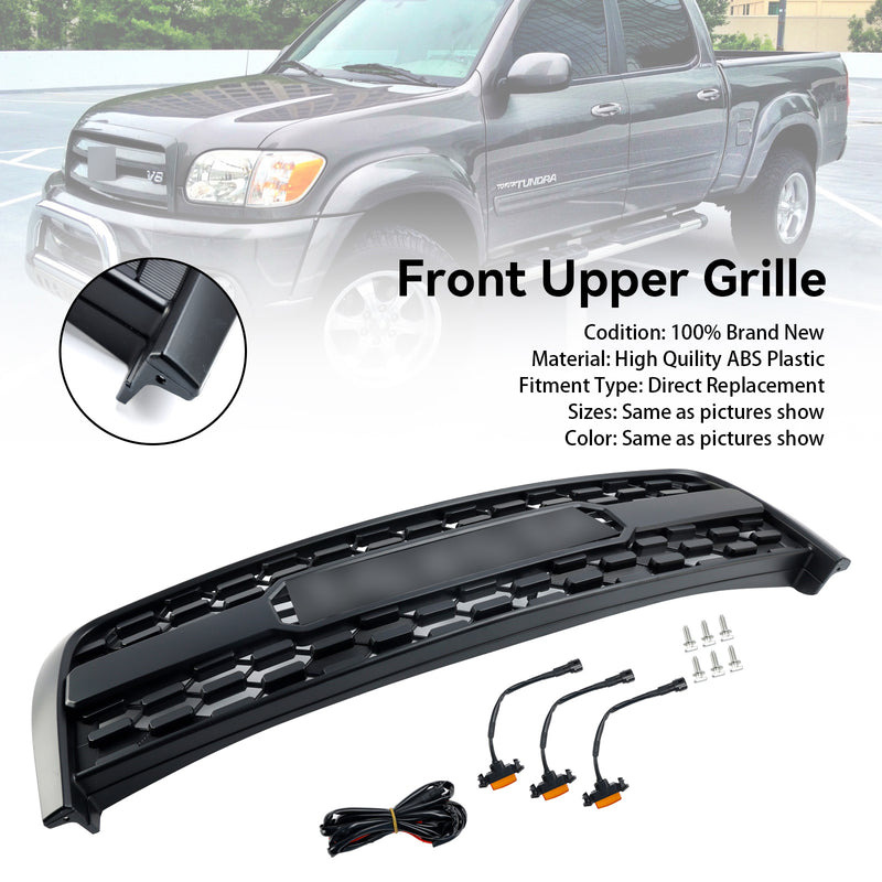 2003-2006 Toyota Tundra W/Light + Toyota Letter Matte Black Front Bumper Grill Grille