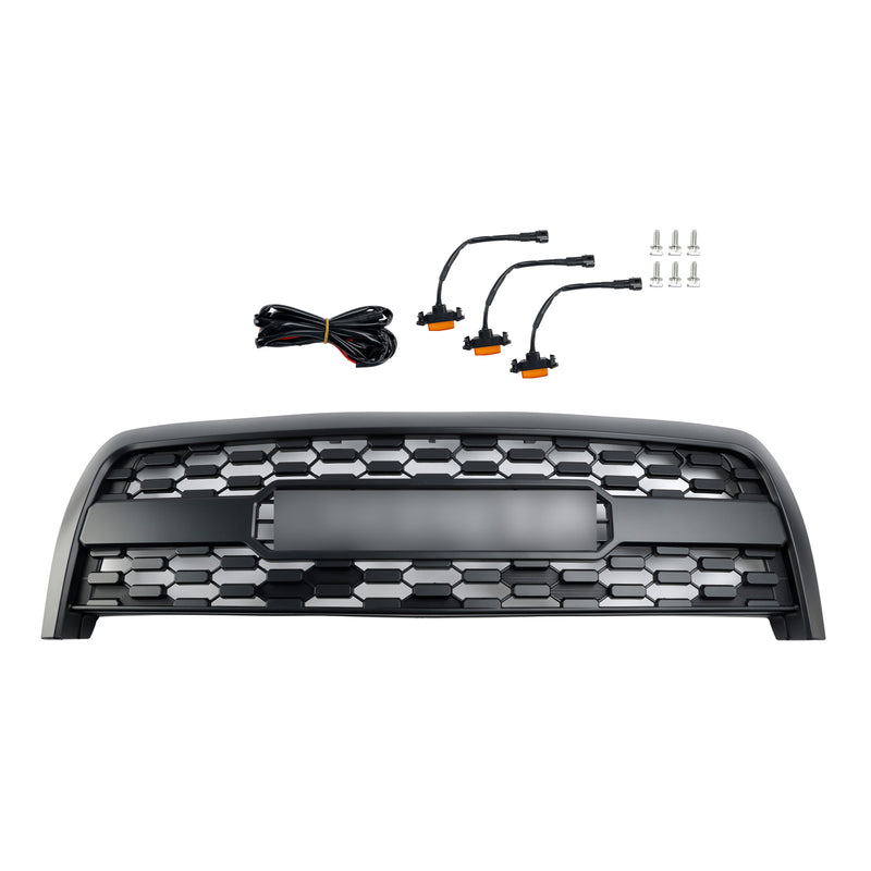 2003-2006 Toyota Tundra W/Light + Toyota Letter Matte Black Front Bumper Grill Grille