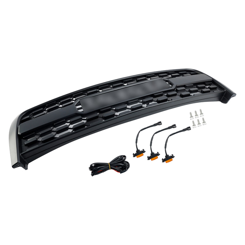 2003-2006 Toyota Tundra W/Light + Toyota Letter Matte Black Front Bumper Grill Grille