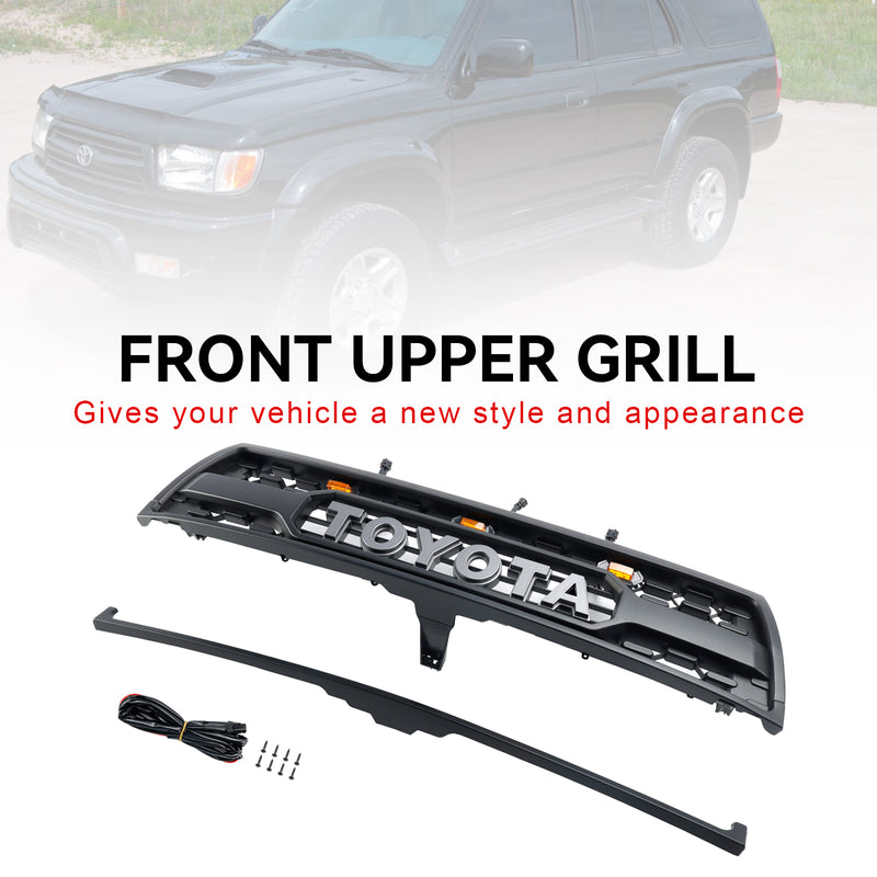 1996-2000 Toyota 4Runner Front Bumper Grill Grille + Matte Black + Lights + Toyota Logo