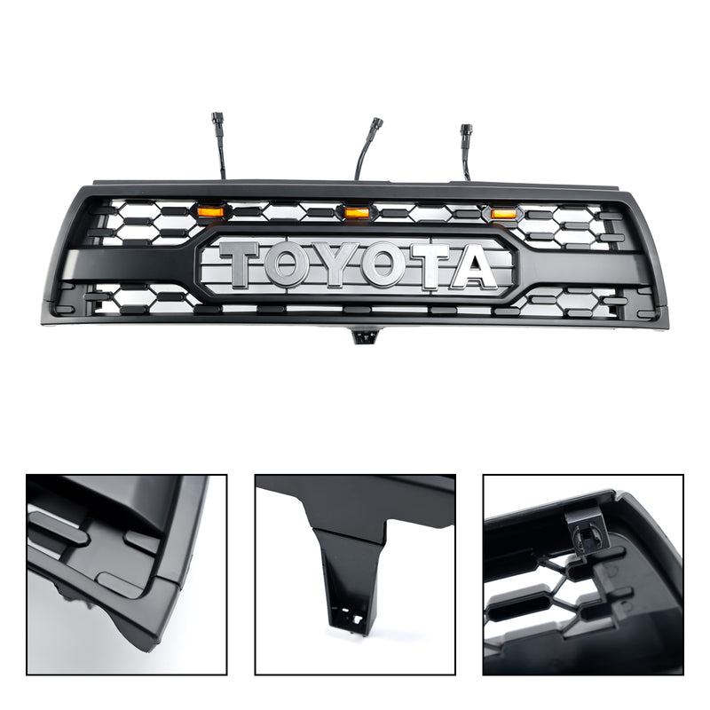 1996-2000 Toyota 4Runner Front Bumper Grill Grille + Matte Black + Lights + Toyota Logo