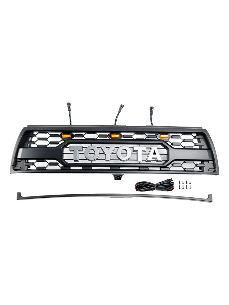 1996-2000 Toyota 4Runner Front Bumper Grill Grille + Matte Black + Lights + Toyota Logo