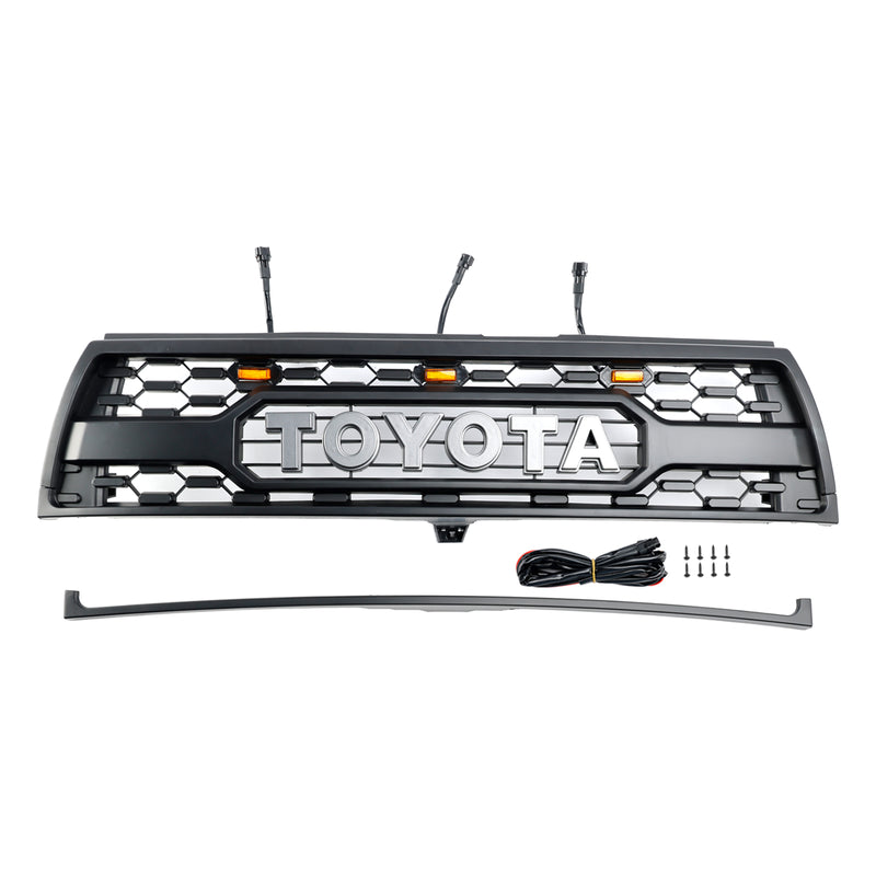 1996-2000 Toyota 4Runner Matte Black Front Bumper Grill Grille With LED & Letter