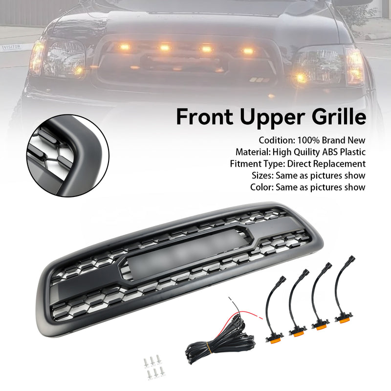 2001-2004 Toyota Sequoia Matte Black Front Bumper Grill Grille W/Lights