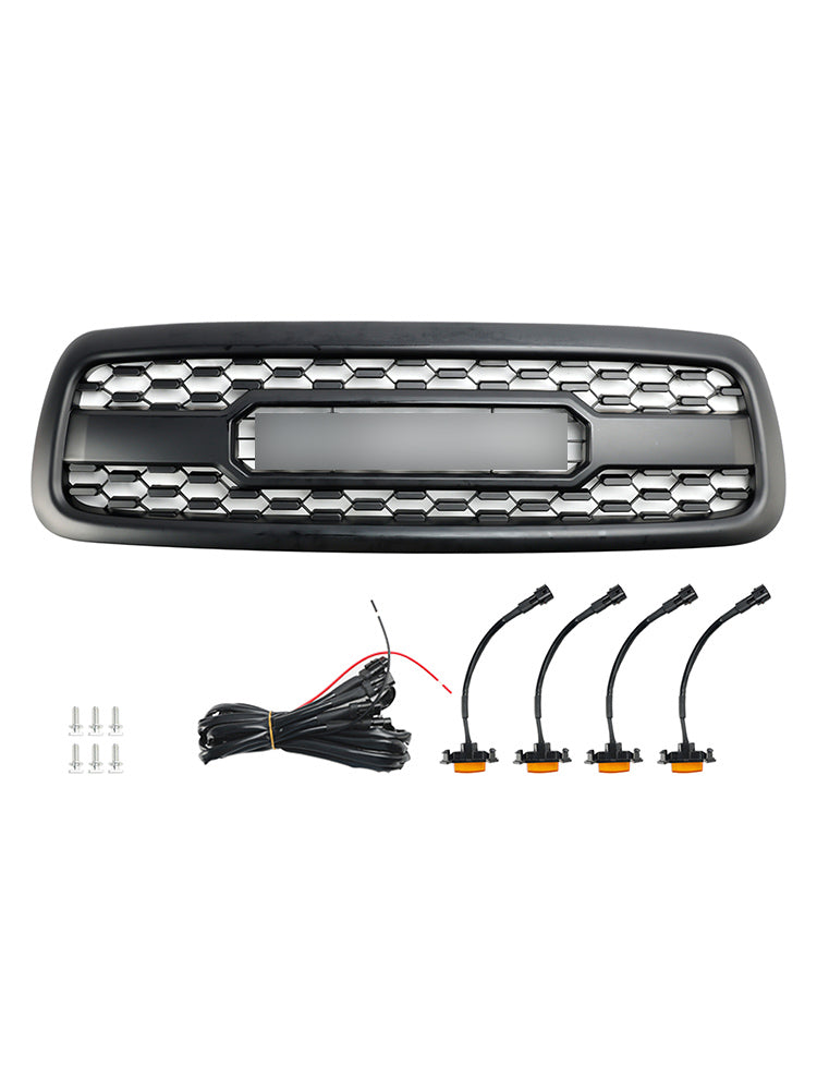 2001-2004 Toyota Sequoia Matte Black Front Bumper Grill Grille W/Lights