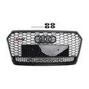 RS7 Style Honeycomb Front Bumper Grill Grille Fit Audi A7 C7 S7 2016-2018 Black