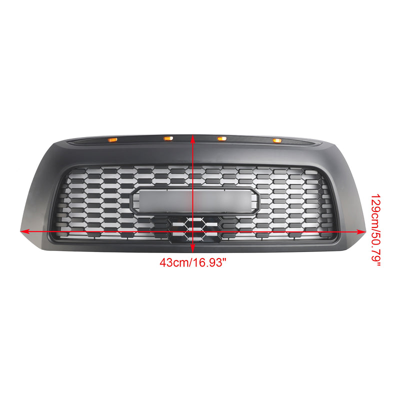 2006-2009 Toyota Tundra TRD PRO Black Honeycomb Front Bumper Grill Grille With LED