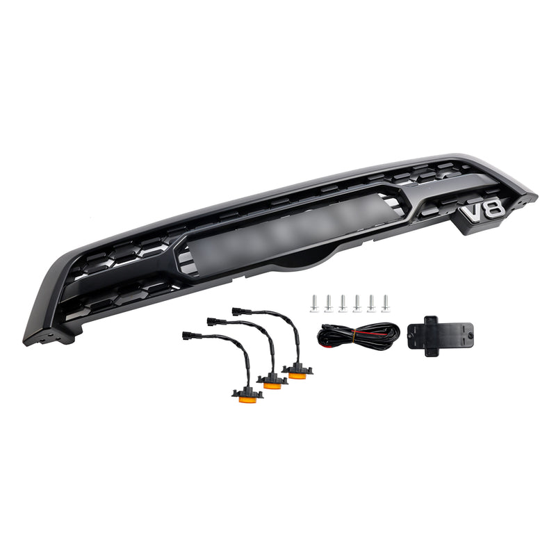 2005-2007 Toyota Sequoia Matte Black Front Bumper Grill Grille W/ Led Light