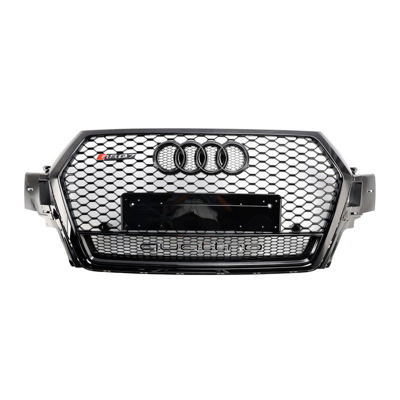 2016-2019 Audi Q7 Gloss Black Front Bumper Radiator Vent Mesh Grille Grill