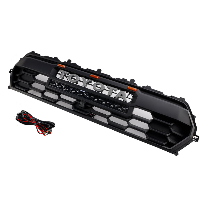 2024 Toyota Tacoma Black Front Bumper Grille Grill With Led & Light Bar & Letter