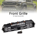 Black Front Bumper Grille Grill Fit Toyota Tacoma 2024+ With Led & Light Bar