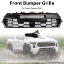 2024 Toyota Tacoma Black Front Bumper Grille Grill With Led & Light Bar & Letter