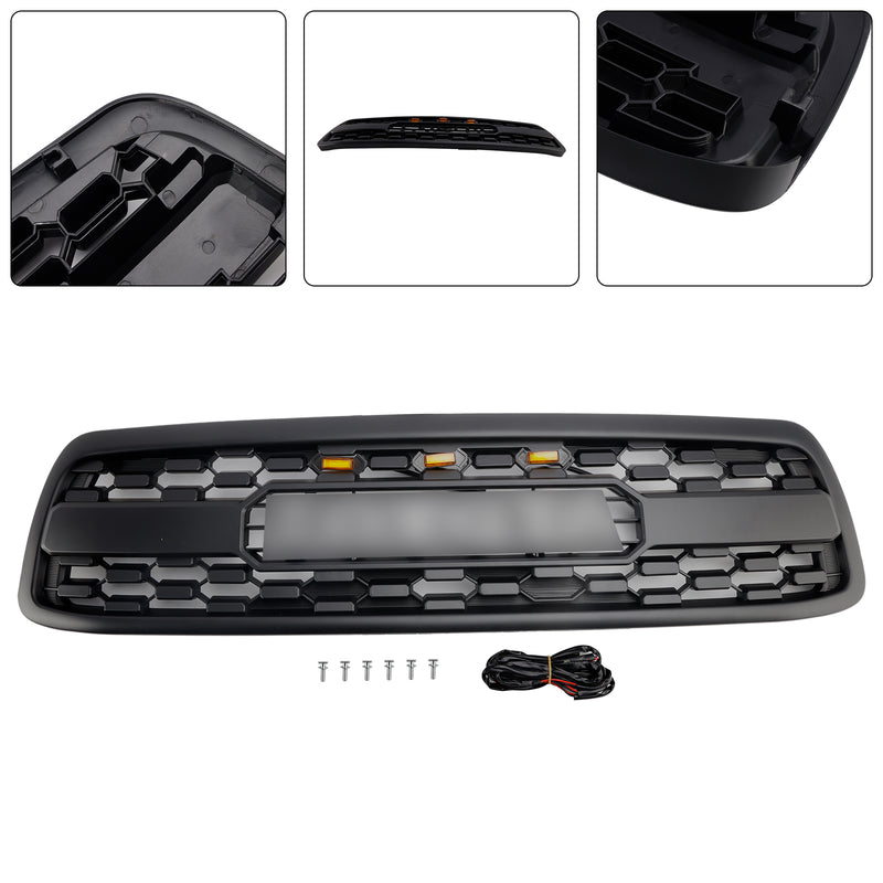 Matte Black Front Bumper Grill Grille Fit Toyota Tundra 2000-2002 W/LED