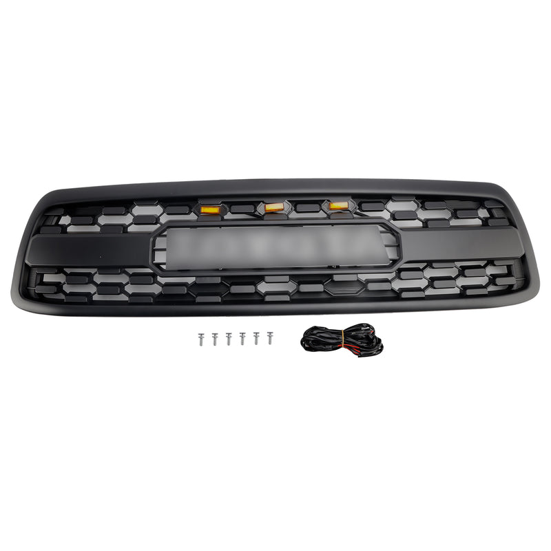 Matte Black Front Bumper Grill Grille Fit Toyota Tundra 2000-2002 W/LED