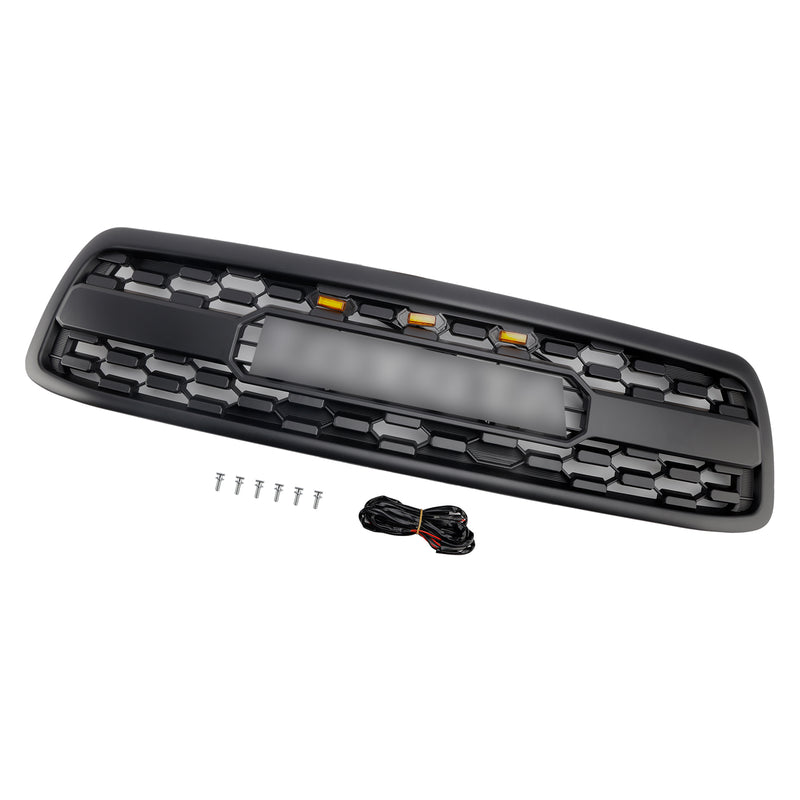 Matte Black Front Bumper Grill Grille Fit Toyota Tundra 2000-2002 W/LED