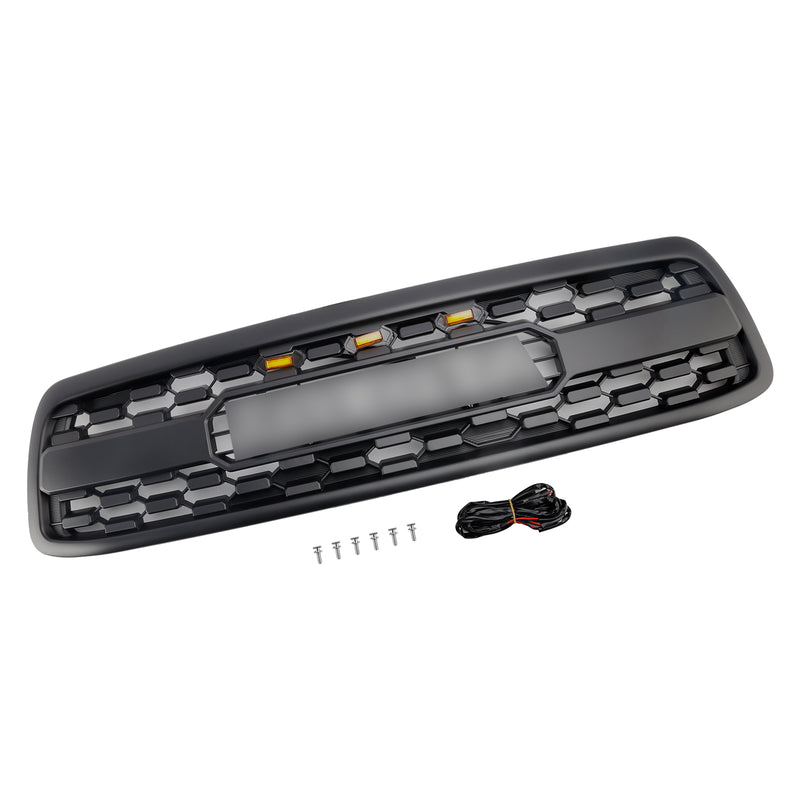 Matte Black Front Bumper Grill Grille Fit Toyota Tundra 2000-2002 W/LED