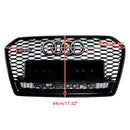 RS6 Style Honeycomb Mesh Front Grill Grille Fit Audi A6 S6 C7 2016-2018 Black