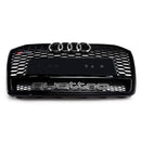 RS6 Style Honeycomb Mesh Front Grill Grille Fit Audi A6 S6 C7 2016-2018 Black