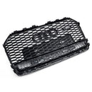 RS6 Style Honeycomb Mesh Front Grill Grille Fit Audi A6 S6 C7 2016-2018 Black