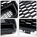 RS6 Style Honeycomb Mesh Front Grill Grille Fit Audi A6 S6 C7 2016-2018 Black