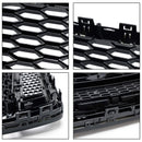RS6 Style Honeycomb Mesh Front Grill Grille Fit Audi A6 S6 C7 2016-2018 Black