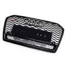 RS6 Style Honeycomb Mesh Front Grill Grille Fit Audi A6 S6 C7 2016-2018 Black