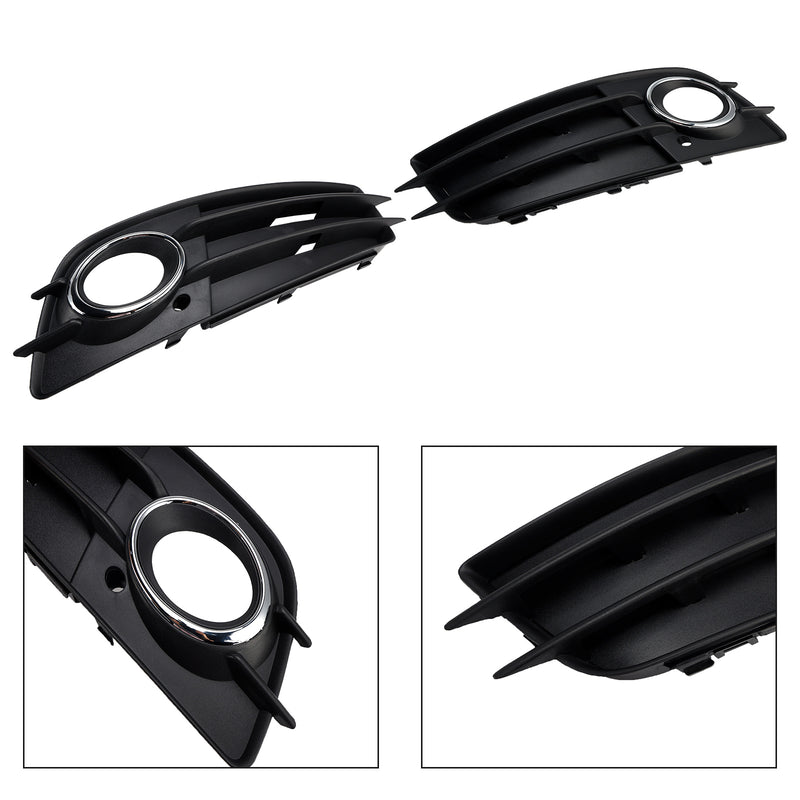 Pair Car Fog Light Grill Cover Left&Right For Audi A4 B8 S-Line S4 2008-2012