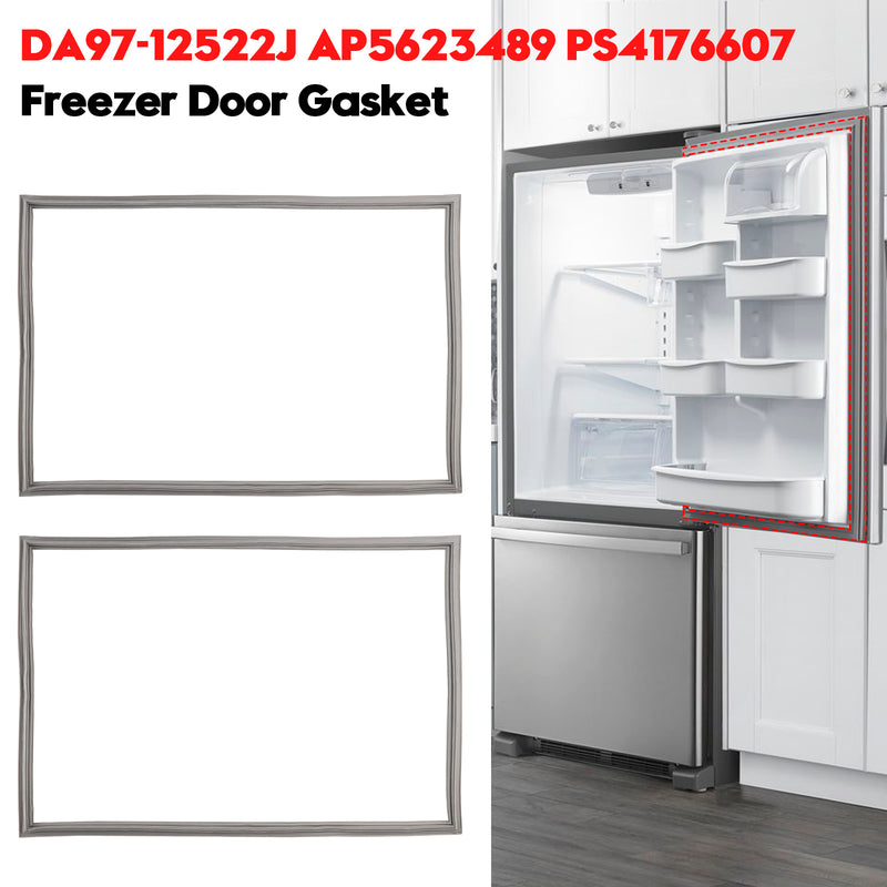 2 Pcs DA97-12522J Freezer Door Gasket for Samsung Refrigerator AP5623489 3973455