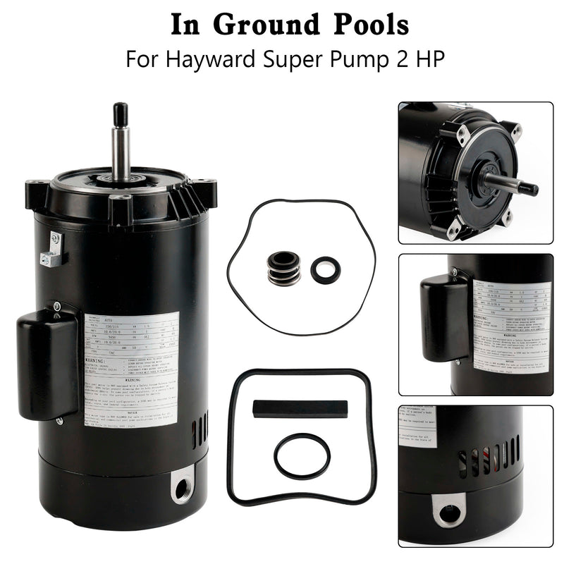 Pool Pump Motor SP2615X20 UST1202 For Hayward Super Pump 2 HP w/GO-KIT-3