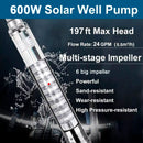 3" 600W Solar Pump Submersible Pump Bore DC 48V Impeller Pump + MPPT Controller