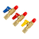 Areyourshop 3pc HVAC A/C Straight Shut-Off Ball Valve Adapter For R134a R22 R12 R410a 1/4"