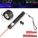 Rechargeable 900Miles Red/Green Laser Pointer Lazer Pen 650nm/532nm Visible Beam