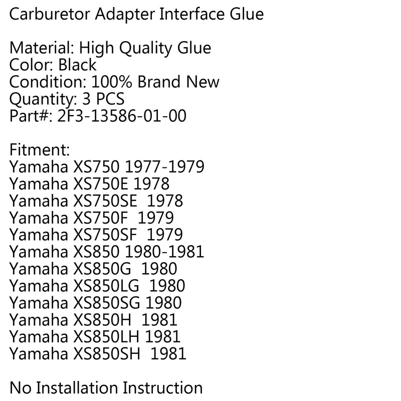 Yamaha XS750 77-79 XS750SE XS850  Carb Intake Manifold Boots 2F3-13586-01-00