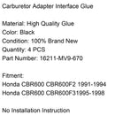 Carb Intake Manifold Boots 16211-Mv9-670 For Honda 91-94 CBR600 F2 CBR600F2 Generic