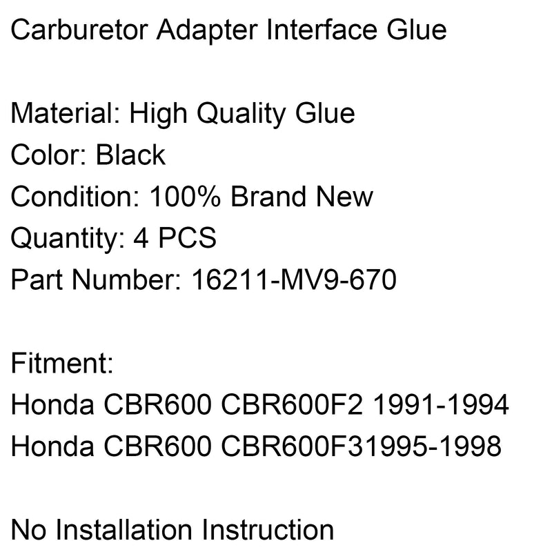 Carb Intake Manifold Boots 16211-Mv9-670 For Honda 91-94 CBR600 F2 CBR600F2 Generic