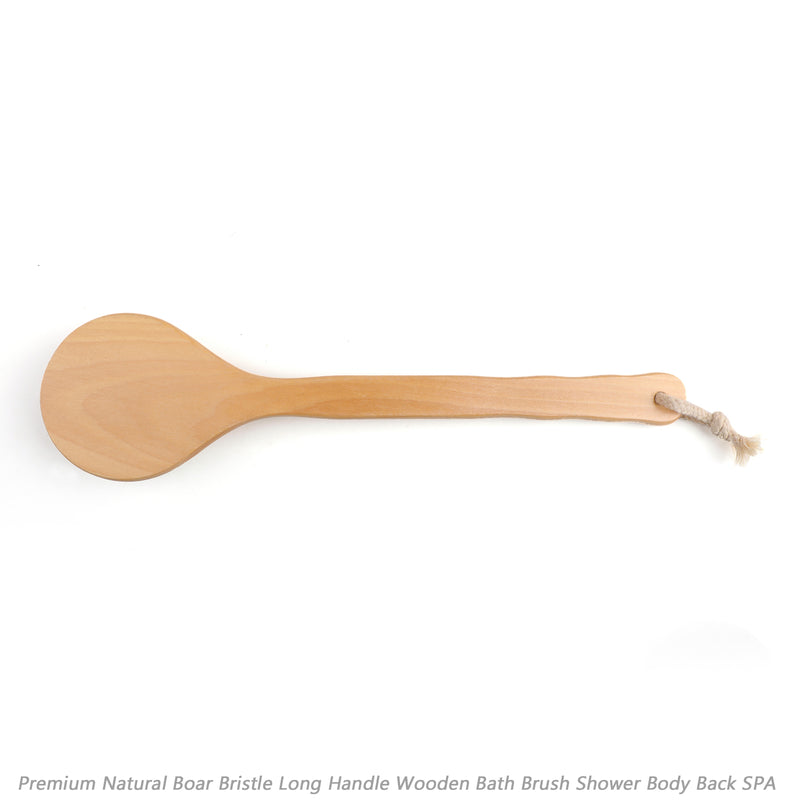Bath Brush Shower Body Back SPA Premium Natural Boar Bristle Long Handle Wooden